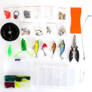 Boîte pêche 383 pièces leurres crevettes appâts
