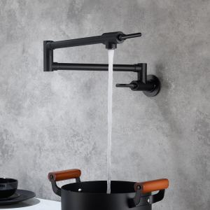 Robinet remplissage pot mur noir mat