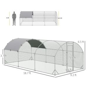 Poulailler métal dôme, bâche imperméable, anti-UV, 1" tube