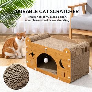 Grattoir chat Étoile Lune 56cm Balle Teaser Ménages