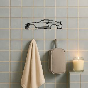 Art mural métal silhouette voiture sport laser-cut