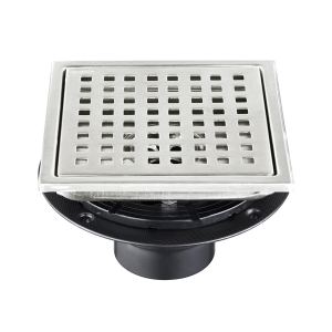 Drain douche carré 6 po acier inox 304 nickel brossé