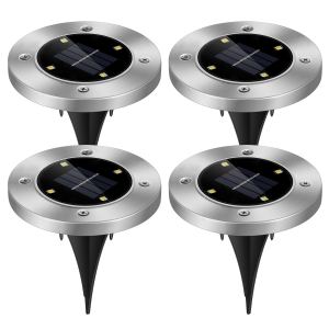 4pc lumière solaire enterrée étanche chemin terrasse pelouse
