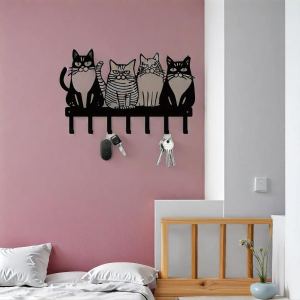 Ensemble crochets mur chat mignon décor ferme