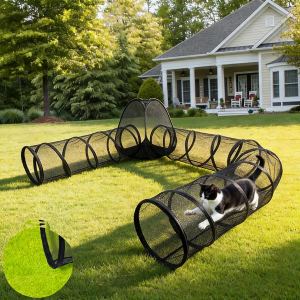Enclos chat portable extérieur tunnel playground