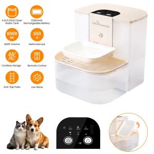 Fontaine eau chat intelligent 4.5L rechargeable, 3 débits
