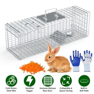 Piège cage animaux vivants 27x7,5x8 po, humain chat raton