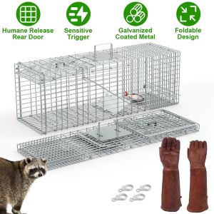 Piège chat humain cage gants fil galvanisé