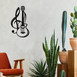 Art mural guitare électrique vintage noir gothique