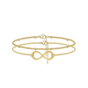 Bracelet or délicat femme, or 14K plaqué, ajustable, chaîne ovale