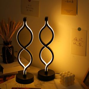 2 lampes bureau vague moderne USB 3 couleurs