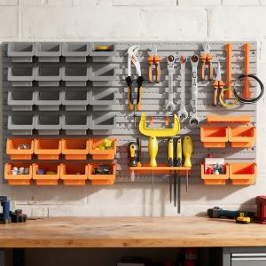 Organiseur mural pegboard 44 pcs orange