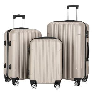 Valise rangement 3-en-1 grande capacité, champagne