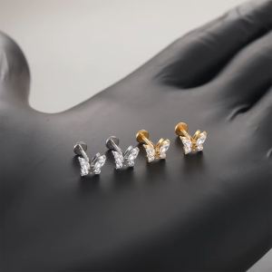 Boucles d'oreilles papillon zircon femme