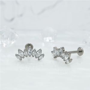 Boucles d'oreilles labret titane femme CZ