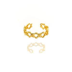 Bague nœud celtique or 24k vintage femme