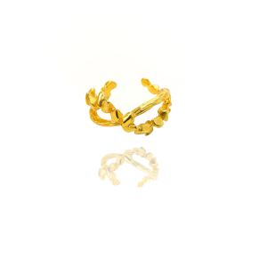 Bague ondulée or 24k ajustable océan minimaliste femme