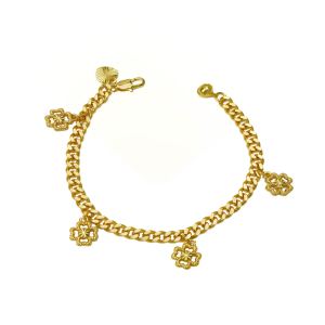 Bracelet plaqué or 24K trèfle femme