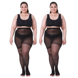 2 paires collants 20D orteils ouverts contrôle femmes