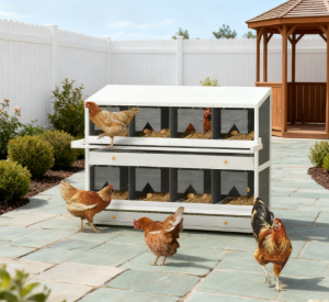 Nichoir Poules 8 Compartiments Bois Ponte