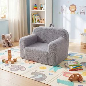 Chaise canapé mousse enfant - tissu gris