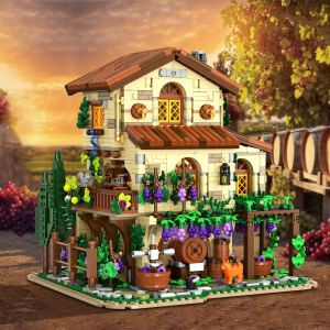 Ensemble maison vignoble avec lumières, modèle construction château