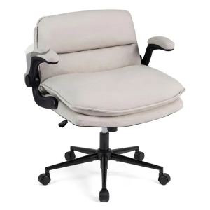 Chaise croisée bras rabattables, simili-cuir, hauteur réglable