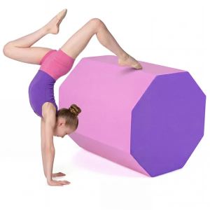 Tapis de culbute octogonal rose et mauve pour gymnastics