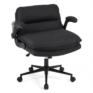 Chaise croisée bras rabattables, simili-cuir, grise