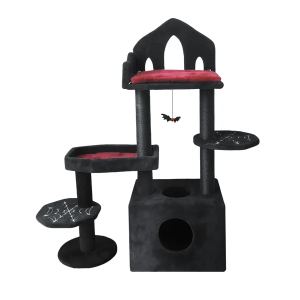 Arbre chat gothique noir 44.5" grattoir jouet