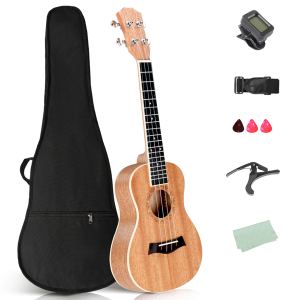 Ukulélé 23 po acajou touche palissandre, accessoires