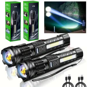 2 lampes torch LED USB rechargeables camping