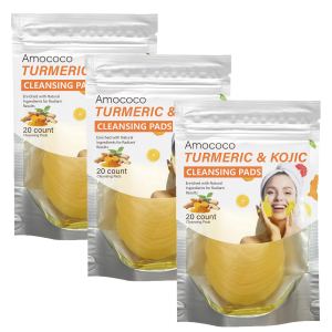 Amococo Disques nettoyants curcuma & acide kojique - exfoliant