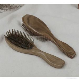 Peigne massage santalwood naturel, stimulant capillaire