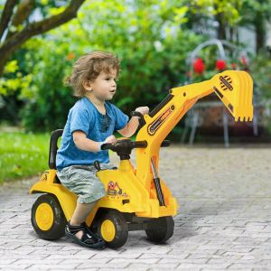 Jouet Engin 2 en 1: Tractopelle avec Remorque