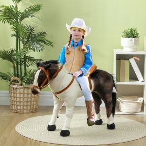 Cheval à chevaucher pour tout-petits 3-8 ans, marron