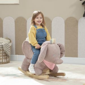 Cheval Bascule Éléphant Rose - Enfants 18-36 Mois