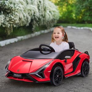 Voiture électrique Lamborghini SIAN 12V, télécommande, rouge