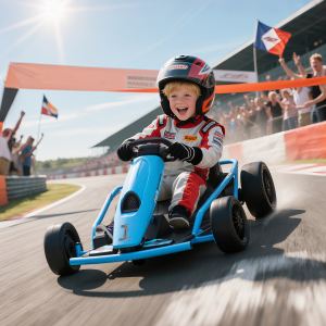 Go-kart électrique 24V enfants drift 2 vitesses bleu 8-12 ans