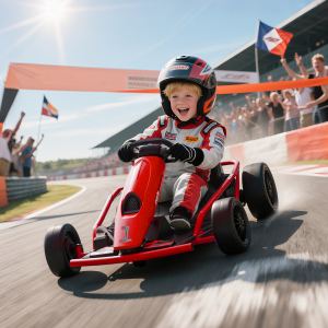 Go-kart électrique 24V enfants drift 2 vitesses rouge 8-12 ans