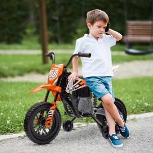 Moto électrique 12V enfants poignée torsion, roues d'apprentissage