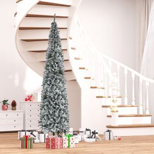 HOMOM sapin Noël artificiel 9 pi floconné base métal