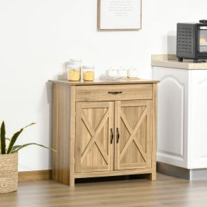 Buffet farmhouse portes grange tiroir bois naturel