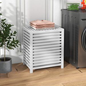 Panier linge bambou 55L, couvercle, doublure amovible
