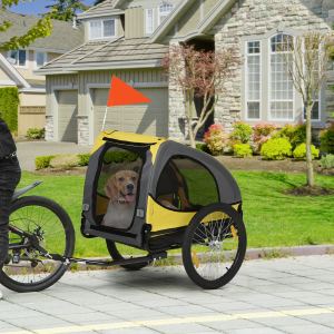 Remorque vélo chien, jaune