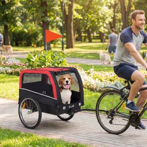 Remorque vélo chien, panier transport, roues 20", réflecteurs