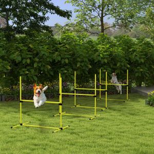 Ensemble agilité chien 4 pièces, barres ajustables