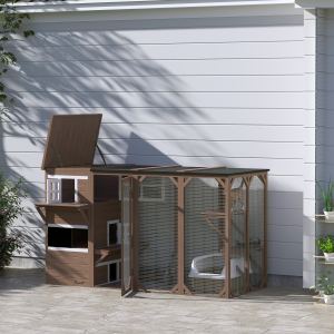 Maison chat 3 niveaux cachettes design 2 étages
