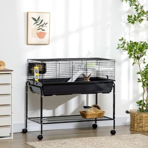 Cage petits animaux 2 étages 39" x 20,5" noire