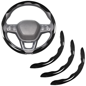 Couvre-volant en fibre de carbone 3 pièces à clip noir